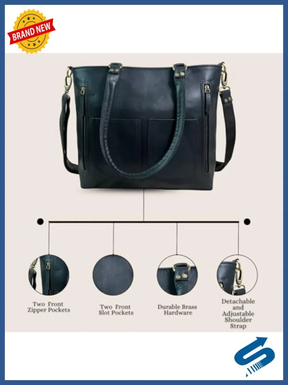 Genuine Leather Satchel Shoulder Bag Handbag Tote Crossbody